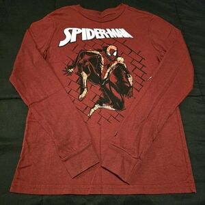 Marvel Spiderman Boys Long Sleeve‎ Graphic Tee Red & Black Size Medium 8